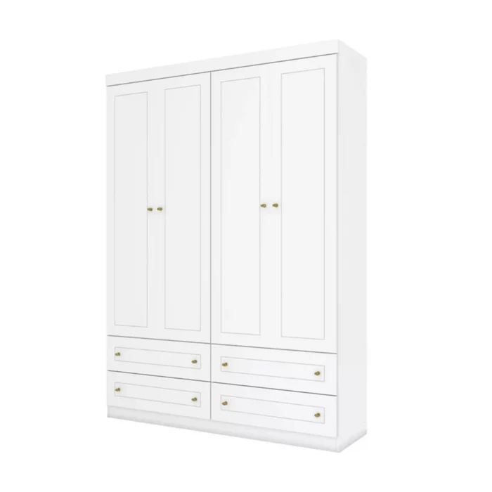 Ropero Americano 4 puertas - Blanco en Blanco - Roperos y placares, Uruguay | Nario Hogar