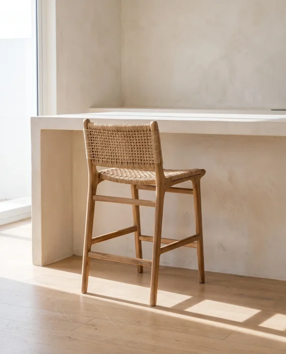 Banqueta de Teca Soraya | Casakos en Madera natural - Butacas, banquetas y puffs, Uruguay | Casakos, vista 3