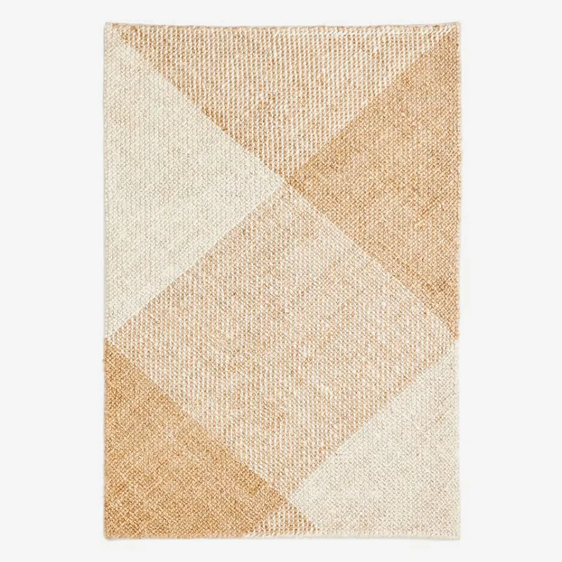 Alfombra Maelan de yute y algodón de cuadros natural 160 x 230 cm en Madera natural - Textiles, Uruguay | Kavehome