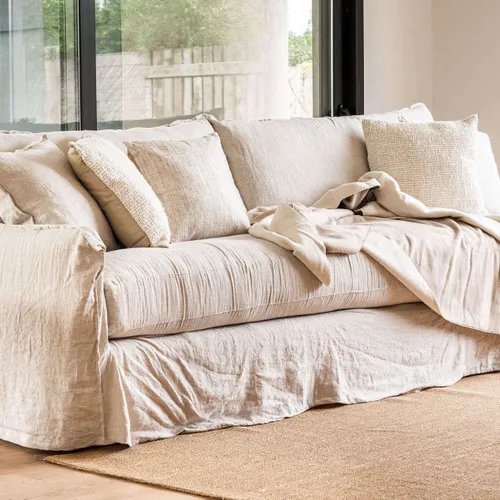 SILLON ALMA XL LINO CRUDO - 2.80 MTS en Off-white - Sillones y sofás, Uruguay | La Iberica