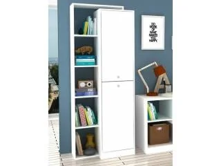Biblioteca con repisa y 2 puertas Nogal/Negro en avena/blanco, avena/negro, negro/rojo, negro/azul, negro/verde - Bibliotecas, Uruguay | Quesal, vista 7