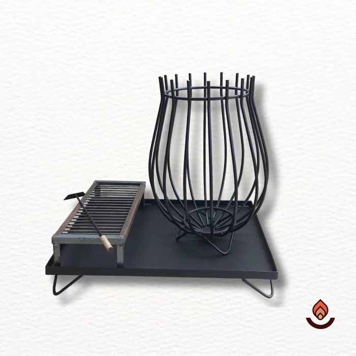 Quemador de Jardín Copa Grande con Base XL y Parrilla en Negro - Muebles para el exterior, Uruguay | Quemadores de Jardín