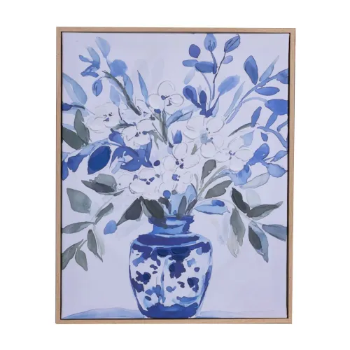 Cuadro 40x50cm Papel Azul Flowers Ii en Azul - Decoración de pared, Uruguay | Divino
