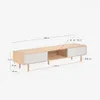 Mueble TV Anielle 2 puertas de madera maciza y chapa de fresno 180 x 41 cm en Beige, Natural - Muebles para TV, Uruguay | Kavehome, vista 8 de 8
