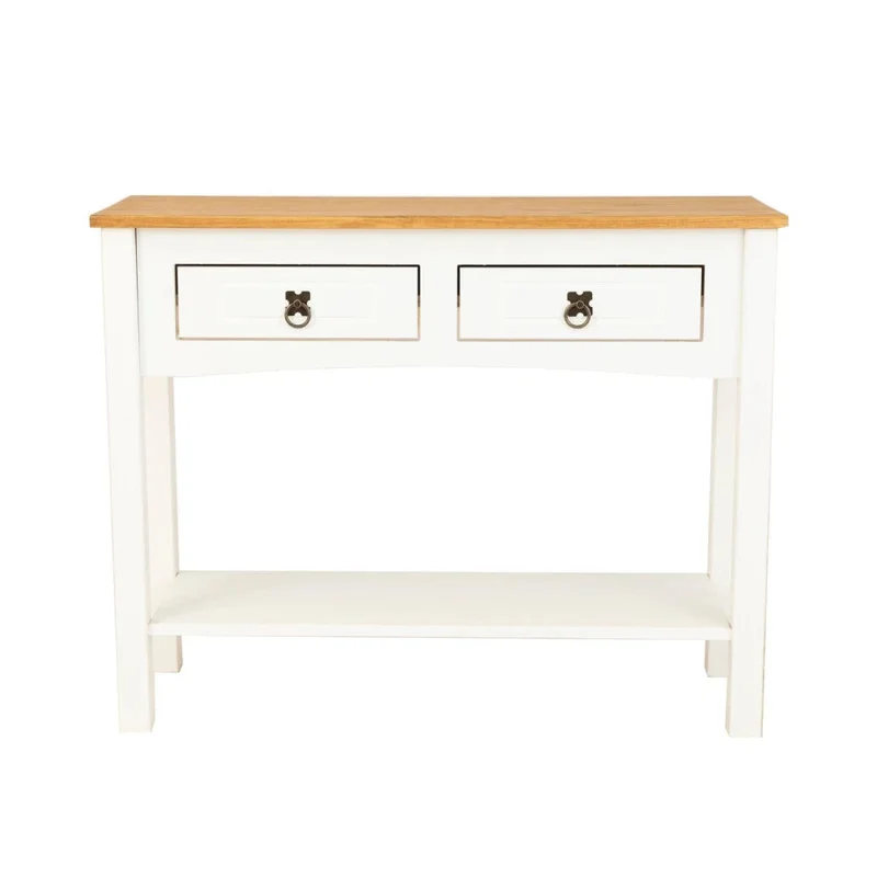 Mesa De Arrime Aparador Madera Maciza Línea Monterrey - Blanco en Blanco - Mesas de arrimo, Uruguay | Ecowood, vista 3