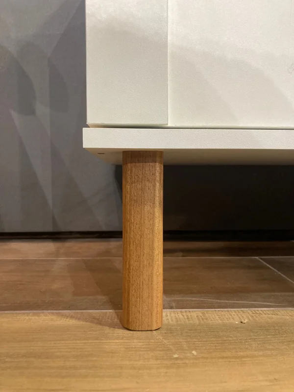 Mesa de Luz Arco 2 Cajones - Blanco en Madera natural - Mesas de luz, Uruguay | Berna Home, vista 5