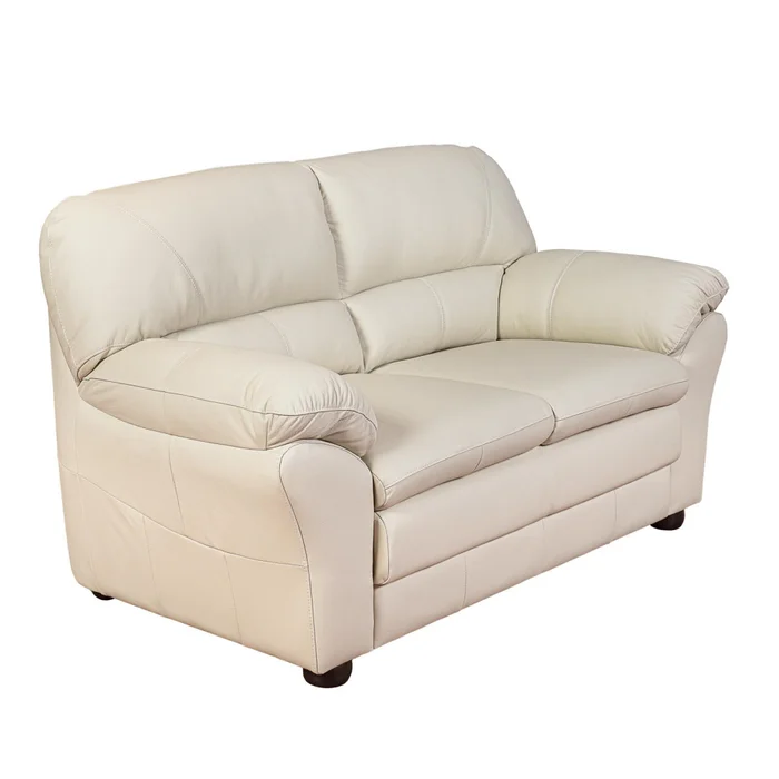Sillón 2 Cuerpos Cuero Natural-beige Florencia Crudo en Blanco - Sillones y sofás, Uruguay | Divino, vista 2