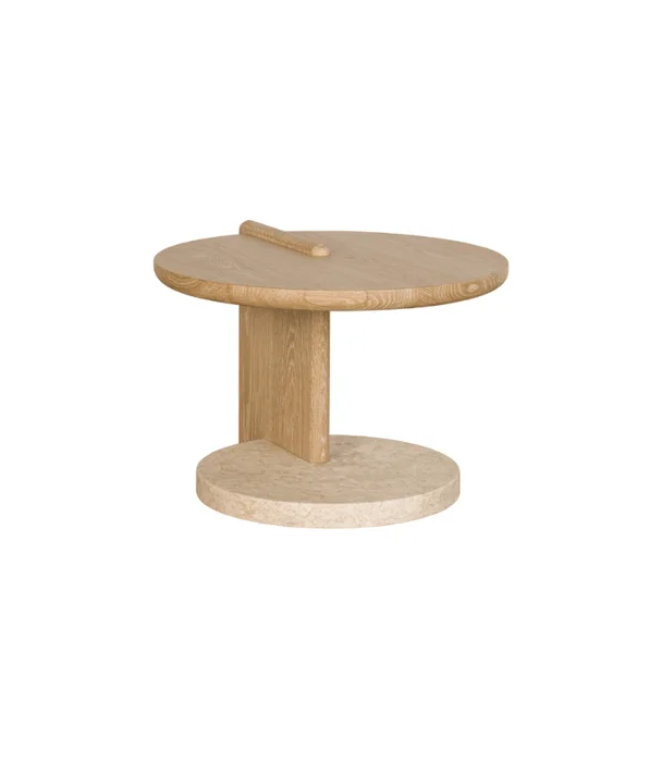 MESA LIVING BAKERS ROBLE Y MARMOL D60XH42 en Madera natural - Mesas de living, Uruguay | Más Infinito Casa