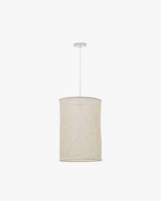 Pantalla para lámpara de techo Mariela de lino con acabado beige Ø 40 x 60 cm en Madera natural - Lámparas colgantes, Uruguay | Kavehome