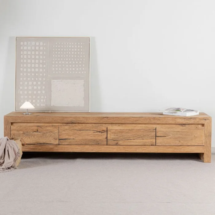 Rack Roble en Madera natural - Muebles para TV, Uruguay | Fábrica Italiana, vista 3