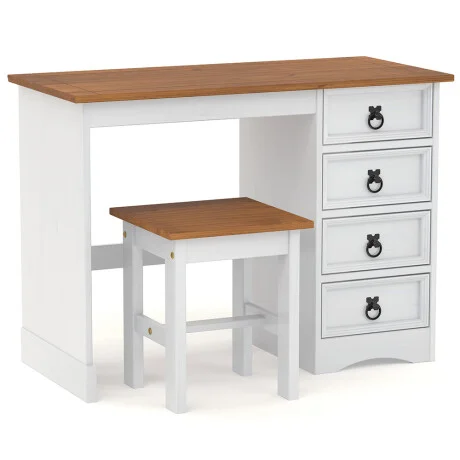 Escritorio 4 Cajónes Línea Naturale - Blanco/Roble en Multicolor - Escritorios, Uruguay | La Cueva Muebles, vista 5