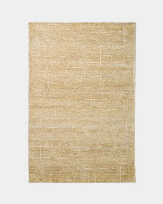 Alfombra Eloda de lana y viscosa mostaza - 160 x 230 cm en Amarillo - Alfombras, Uruguay | Kavehome
