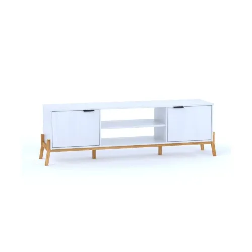 Rack 2 puertas - Línea Tokio - Blanco en Blanco - Muebles para TV, Uruguay | Ecowood