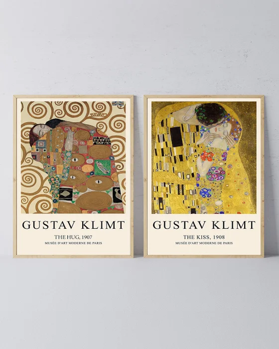 Gustav Klimt - The Kiss & The Hug en Multicolor - Láminas, Uruguay | La Cuadrería, vista 2