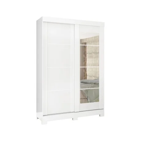 Ropero 2 puertas corredizas con espejo en Blanco - Roperos y placares, Uruguay | La Cueva Muebles, vista 5