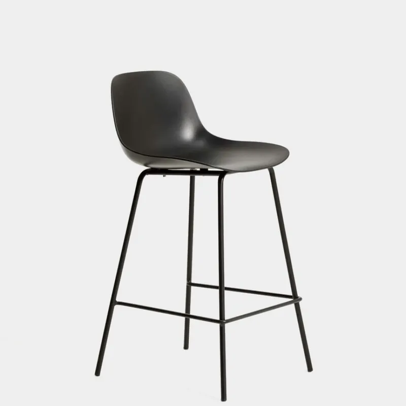 Taburete Altea - beige y patas de acero con acabado beige 65 cm en Negro - Butacas, banquetas y puffs, Uruguay | Kavehome