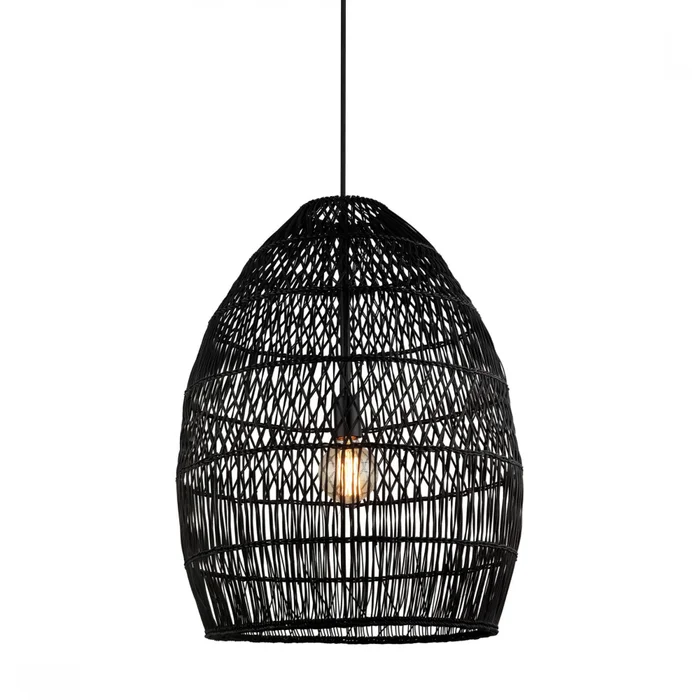 Colgante rattan grande 68cm - NEGRA en Negro - Lámparas colgantes, Uruguay | Iluminica, vista 2