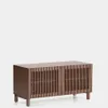 Zapatero Beyla 2 puertas de chapa y madera maciza de fresno con acabado tono nogal 98,5 cm en Marrón - Butacas, banquetas y puffs, Uruguay | Kavehome, vista 1 de 7