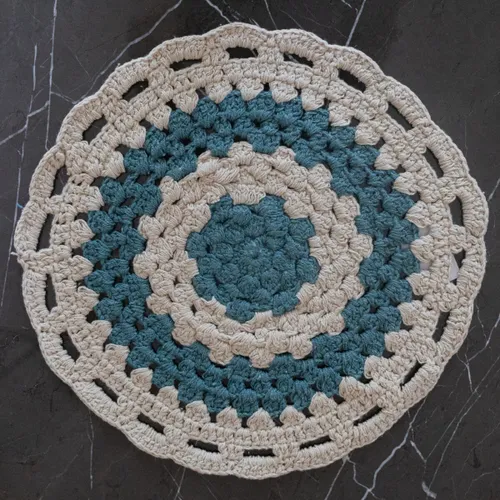 Individual tejido de algodón en Blanco, Verde - Textiles, Uruguay | Buho Store