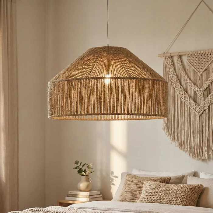 Colgante Nativo Cord Drum en Madera natural - Lámparas colgantes, Uruguay | La Perla, vista 4