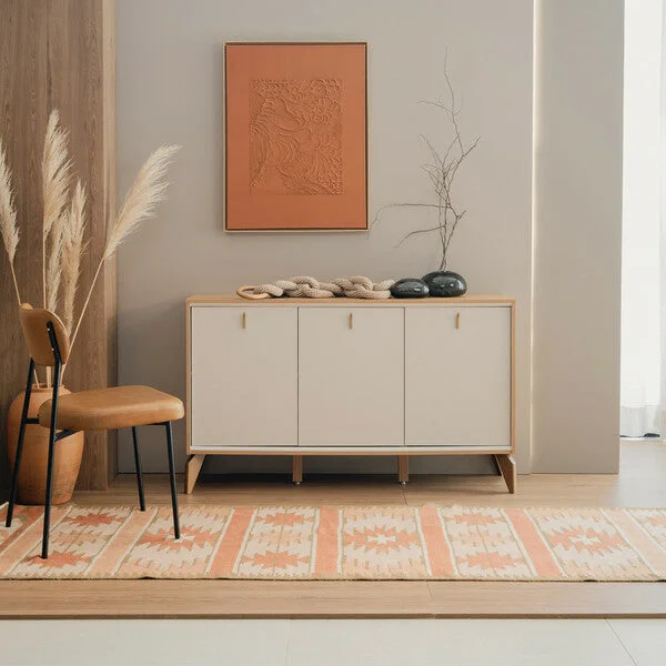 Aparador Recibidor Aura 140cm - Patas en madera maciza en Beige - Aparadores y recibidores, Uruguay | Balton, vista 2