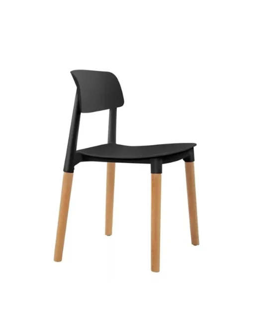 Silla Belloch polipropileno y madera, negra en Negro - Sillas, Uruguay | Berna home