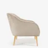 Butaca Bobly de chenilla beige y patas de madera acabado natural en Beige - Butacas, banquetas y puffs, Uruguay | Kavehome, vista 7 de 9
