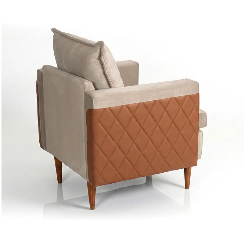 Butaca Poltrona 1 Cuerpo Alta Con Patas Capitoneada en Beige - Muebles, Uruguay | Soy Hogar, vista 14