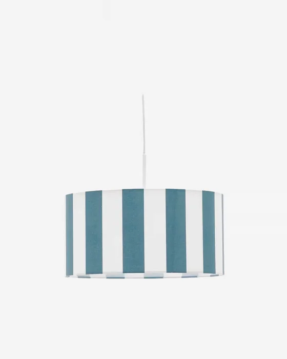 Pantalla para lámpara de techo Ciral con rayas - azul y blanco Ø 40 cm en Azul, Beige - Lámparas colgantes, Uruguay | Kavehome