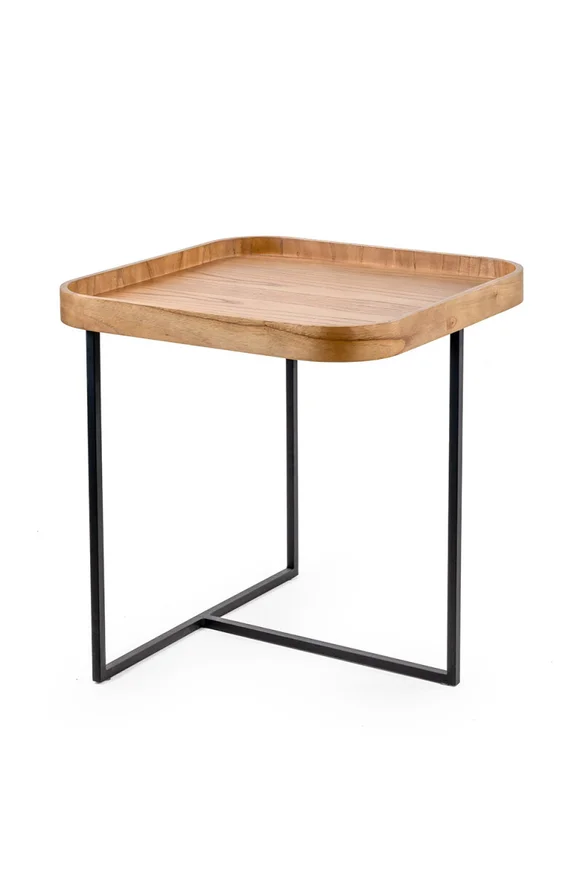 MESA LATERAL LIVE ALTA CINAMOMO NATURAL 55X55X58H CM - Mesas de arrimo, Uruguay | Vinibel, vista 2