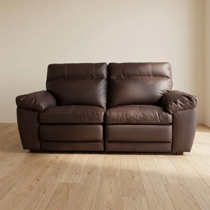 Sofá Recliner 2 Cuerpos Cuero-100-natural Marron Imperial Choc. en Marrón - Sillones y sofás, Uruguay | Divino