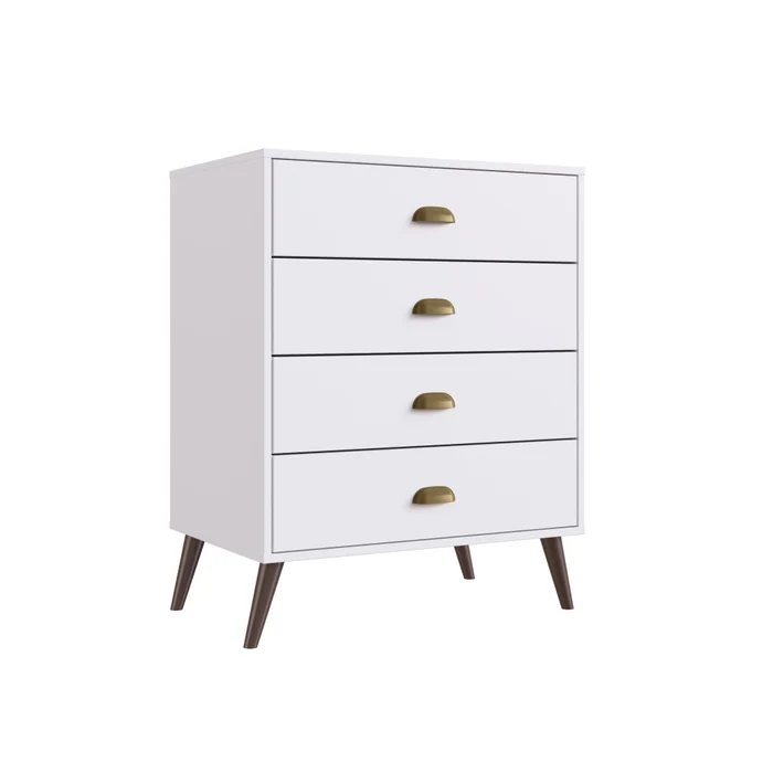 Comodas Cajoneras 4 Cajones Living Dormitorio Compacta en Blanco - Aparadores y recibidores, Uruguay | Soy Hogar