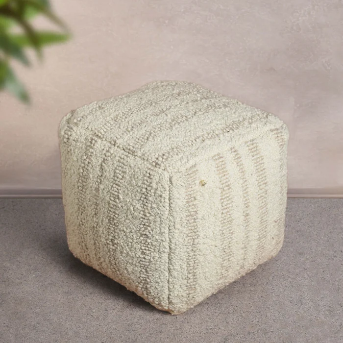 Pouf Balduque Lana Lana Natural en Beige - Textiles, Uruguay | Divino