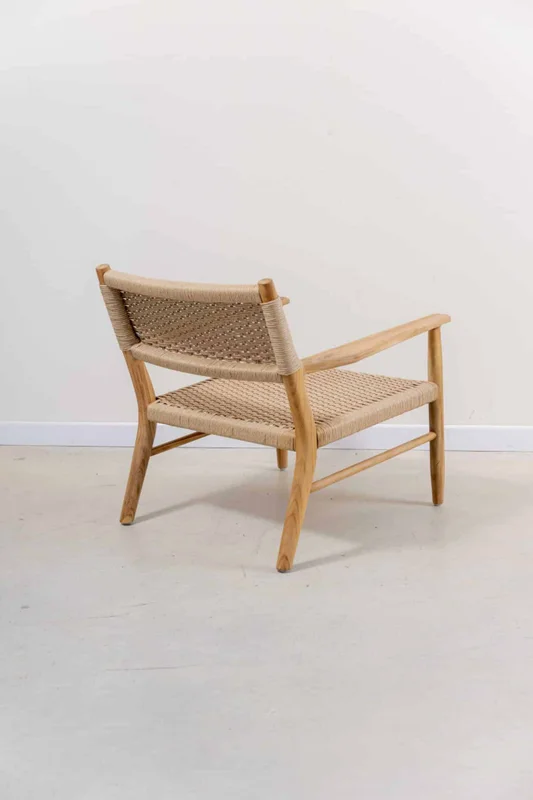 Butaca en teca y fibra de Loom en Madera natural - Butacas, banquetas y puffs, Uruguay | Entrecasa, vista 4