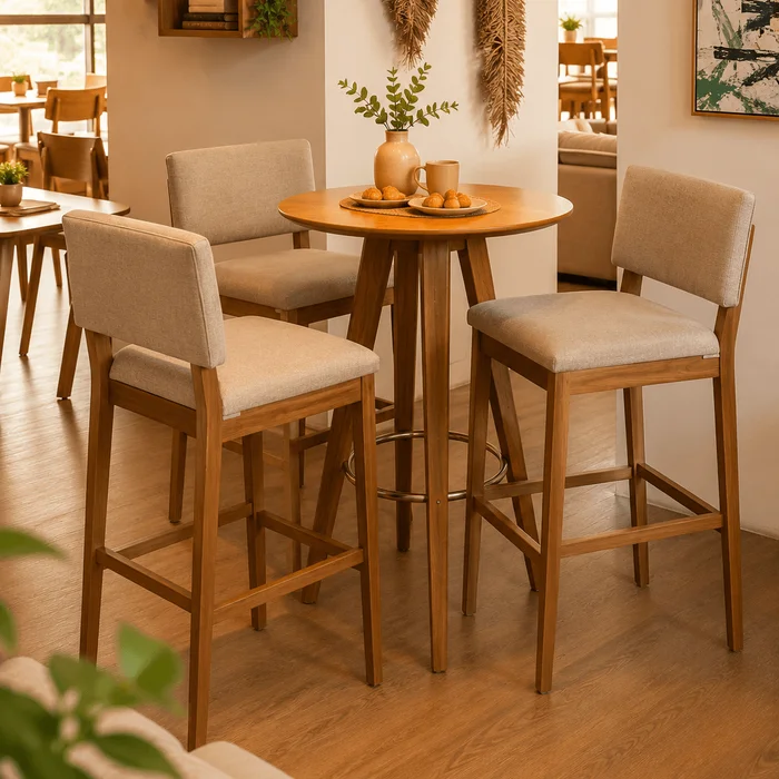 Conjunto Isla Aurea con 3 Banqueta Noa en Beige - Butacas, banquetas y puffs, Uruguay | Balton