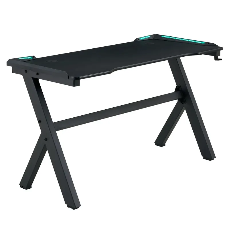 ESCRITORIO GAMER MDF Y METAL NEGRO LED - Escritorios y sillas de escritorio, Uruguay | Alfa Ventas