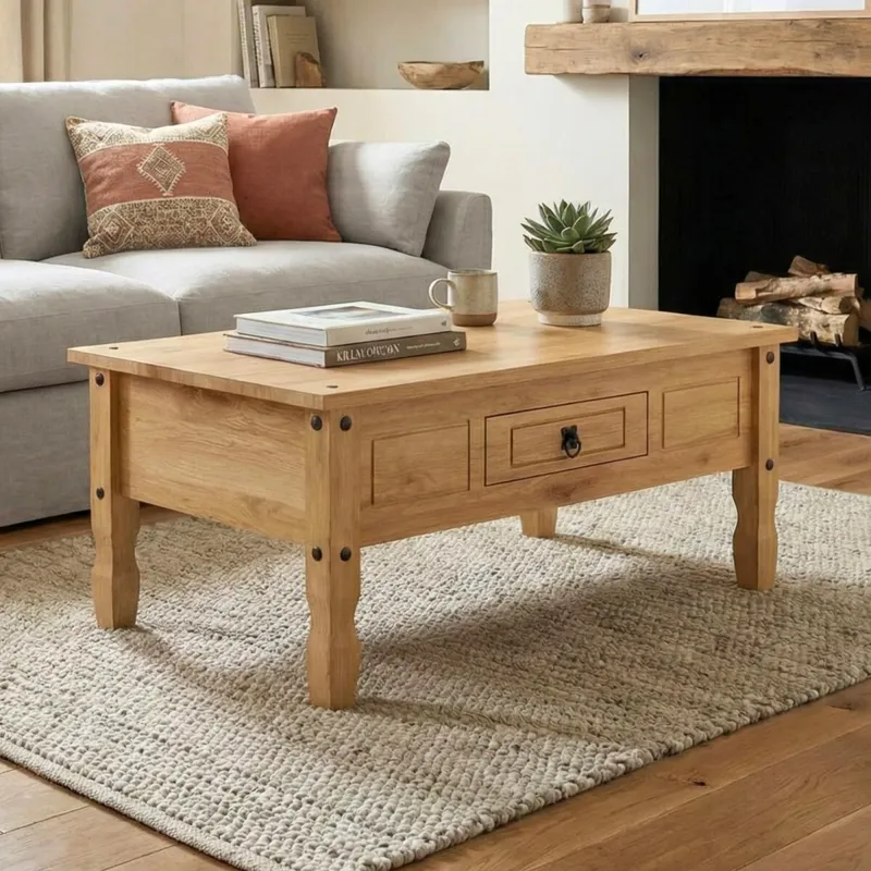 Mesa de centro - Linea Mexicana - 95x50cm - Blanco - Mesas de living, Uruguay | Rústico Hogar