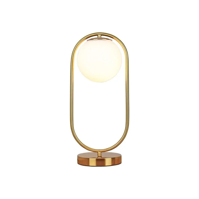 Lámpara de Mesa Romina Dorada en Amarillo - Lámparas de mesa, Uruguay | Serlux