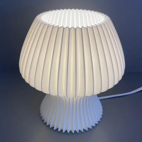Lámpara Portátil Hongo 3D en blanco / amarillo con blanco / terracota - Lámparas de mesa, Uruguay | Bascuhouse