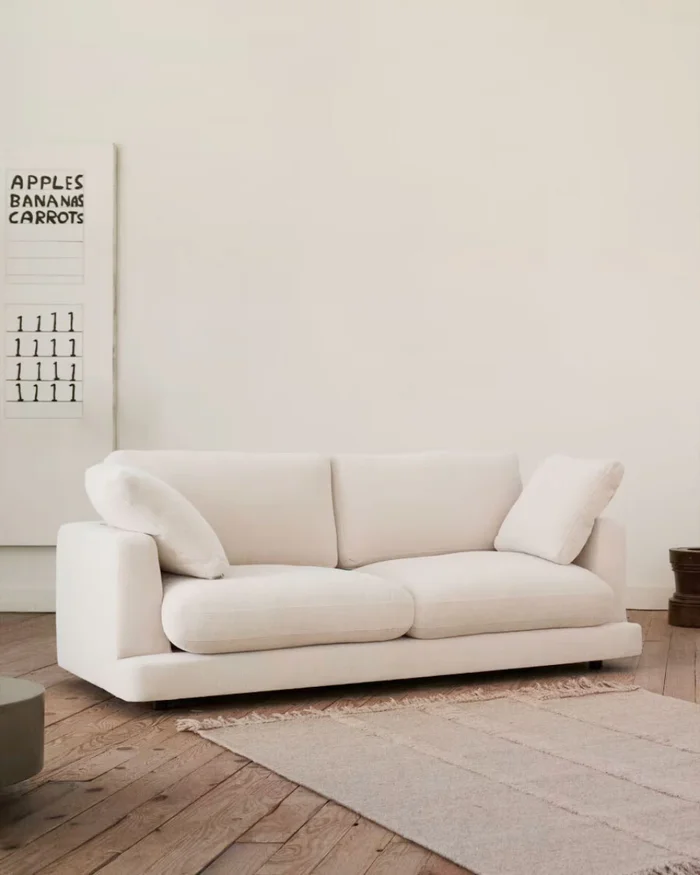 Sofá Gala 3 plazas beige 210 cm en Blanco - Sillones y sofás, Uruguay | Kavehome, vista 2