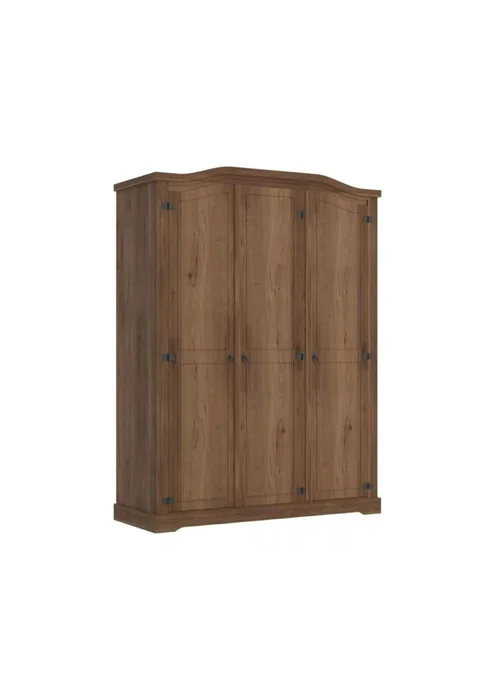 Ropero Curvo 3 Puertas - Linea Mexicana - Oscuro/Nogal en Marrón - Roperos y placares, Uruguay | Rústico Hogar