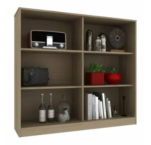 Biblioteca baja 120x108x30 NOGAL - Living, Uruguay | Que Sal Muebleria