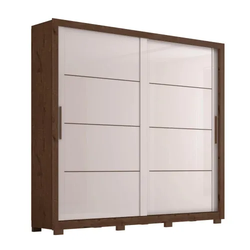Ropero 2 Puertas 4 Cajones - Línea Glam - Marrón/Blanco en Marrón - Roperos y placares, Uruguay | Ecowood