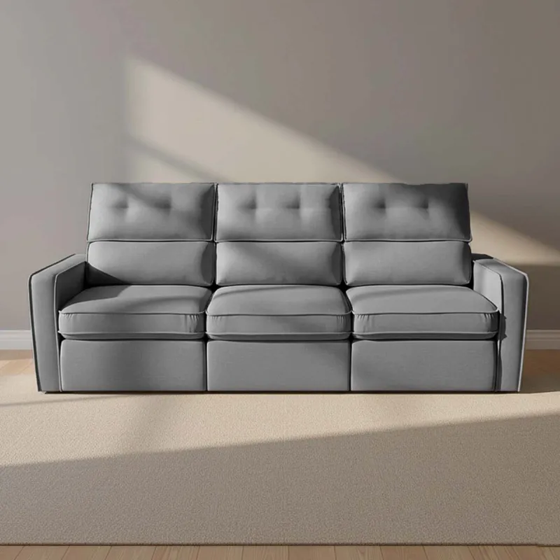 Sofa Retractil 3 Cuerpos Tela Gris Ambar en Gris - Sillones y sofás, Uruguay | Divino