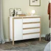 Comoda Combinado Madera 1P, 4C Blanco/Miel - Cómodas, Uruguay | Que Sal Muebleria, vista 4 de 5