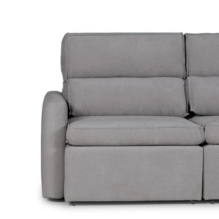 Sofá Santiago (Rebatible) - Tela Microfibra - 2,5 cuerpos - TC1009 (Plata) en Gris - Sillones y sofás, Uruguay | NYR, vista 3