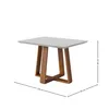Mesa de Comedor Wood - 120 x90 con Vidrio - Off White y Natural en Blanco - Mesas de comedor, Uruguay | NYR, vista 3 de 3