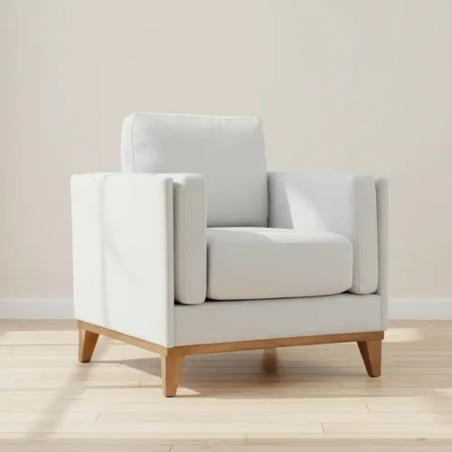 Butaca Tela-y-madera Gris Luxor Premium en Gris - Sillones y sofás, Uruguay | Divino