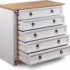 Comoda 5 cajones Cera/Blanco LINEA CORONA MADERA - Cómodas, Uruguay | Que Sal Muebleria, vista 9 de 12