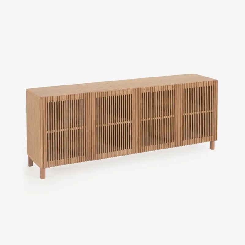 Aparador Beyla de madera maciza y chapa de roble 180 x 71,5 cm FSC 100 % en Madera natural - Aparadores y recibidores, Uruguay | Kavehome